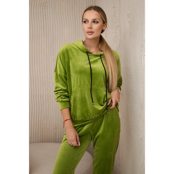 Kesi Włoski Velour set kangaroo sweatshirt + kiwi trousers 64653563