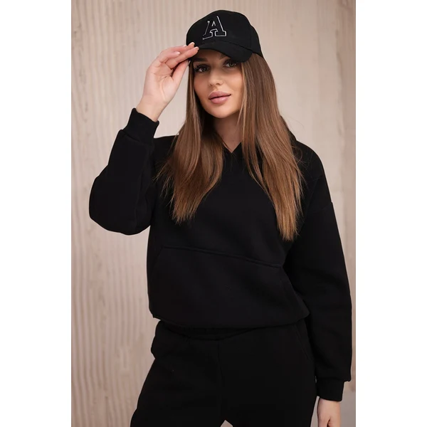 Kesi Insulated set with a sweatshirt with a tie at the bottom in black 64653806