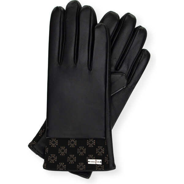 Čierne kožené dámske rukavice Wittchen 39-6A-023-1 60475237