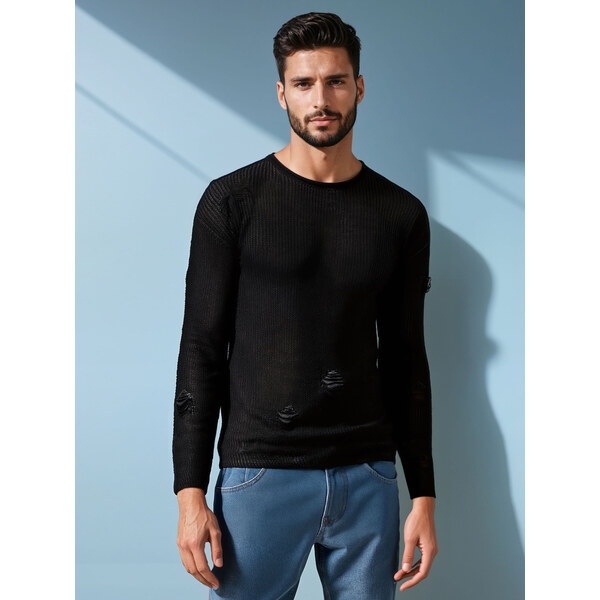Čierny pánsky sveter Dstreet 60876917