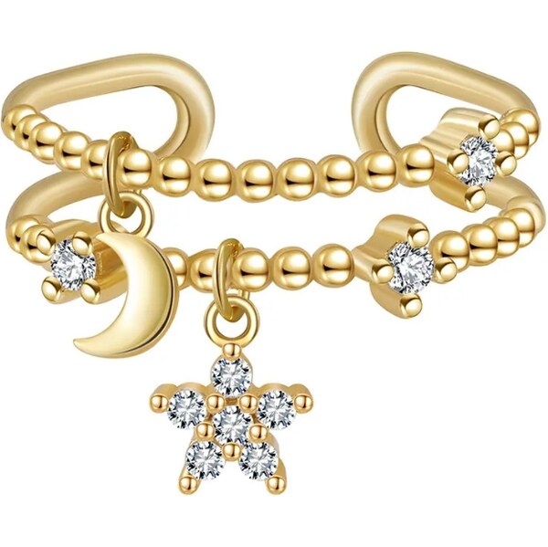 MAJYA Strieborný nastaviteľný prsteň SERAFINA pozlátený 11364 64582327