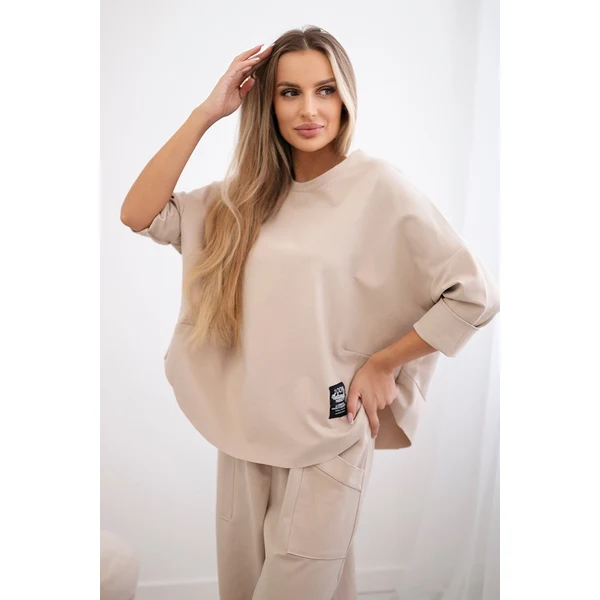 Kesi Włoski Punto Milano winter sweatshirt + pants beige set 65075325