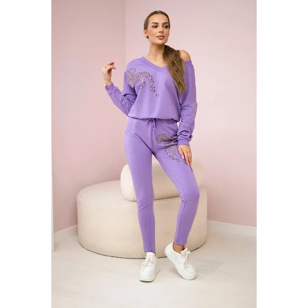 Kesi Set with zircon panther purple 64785317