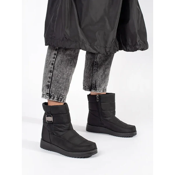 Shelvt Womens black comfortable snow boots 60610599