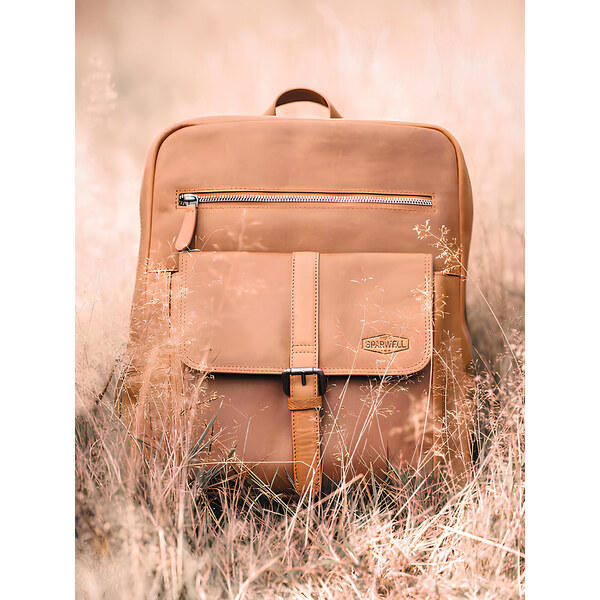 Kožený batoh Sparwell London - koňak 44441195