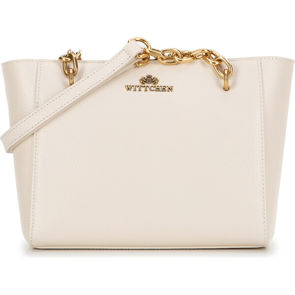 Wittchen Dámska ramenná kožená kabelka krémová 100-4E-604-0 66066313