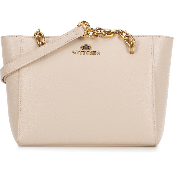 Wittchen Dámska ramenná kožená kabelka svetlý béž 100-4E-604-99 66066318