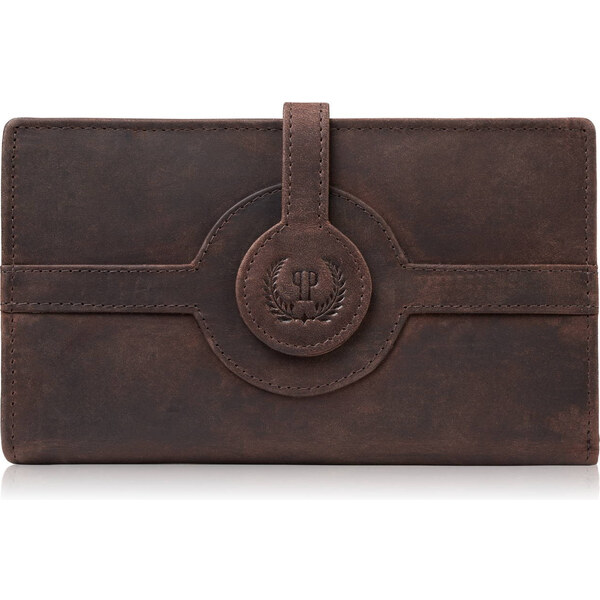 Paolo Peruzzi Dámska veľká kožená peňaženka vintage | hnedá T-134-HBR 60613754