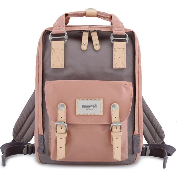 BASIC Himawari Hnedo-ružový štýlový dámsky batoh s priehradkou na 61532613