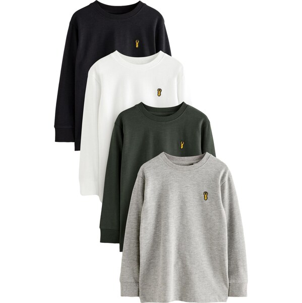 Next Tričko sivá melírovaná / tmavozelená / čierna / biela 60912324