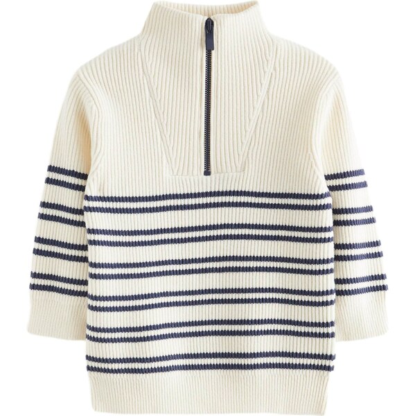 Next Sveter námornícka modrá / biela ako vlna 60913448