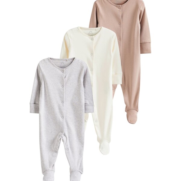 Next Pyžamo béžová / sivá melírovaná / biela 60913723