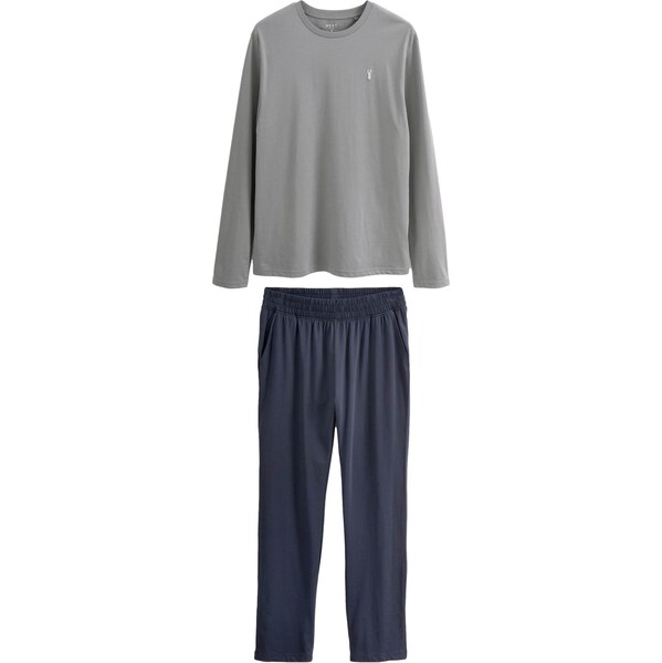 Next Dlhé pyžamo námornícka modrá / sivá 60915378
