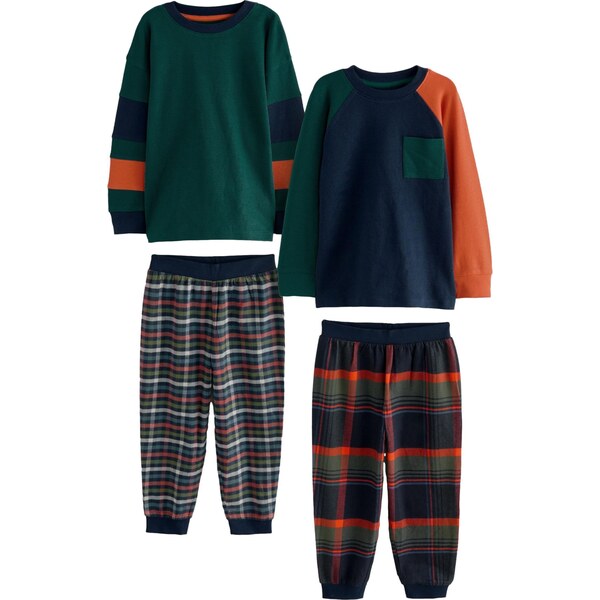 Next Pyžamo námornícka modrá / jedľová / oranžová 60916846