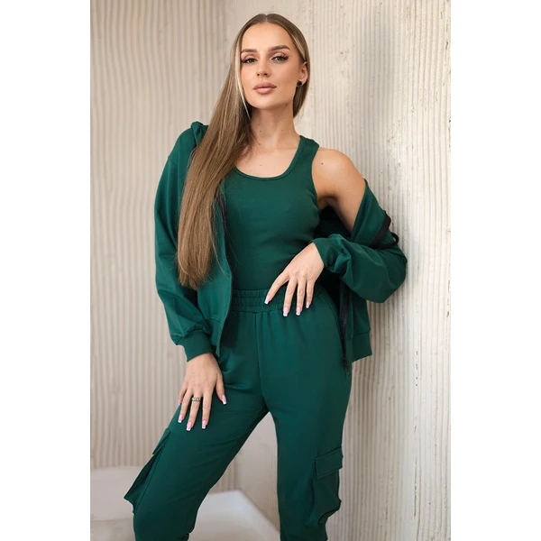 Kesi Set 3in1 sweatshirt + top + pants green 64654290