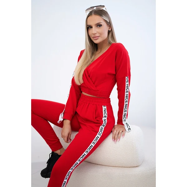 Kesi Set with decorative stripes red 60730306