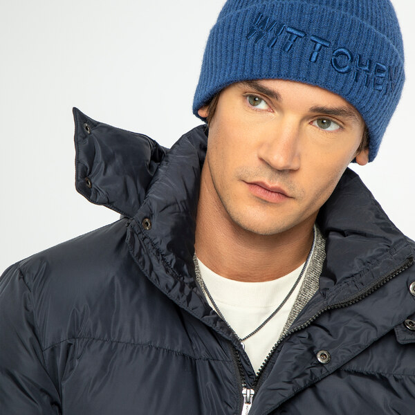 Wittchen Štýlová pánska zimná čiapka s vyhrnutým lemom a vyšívaným 66067204