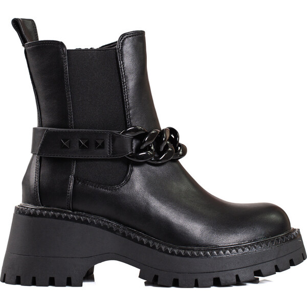 SHELOVET Čierne dámske workery s retiazkou BHRX7385B 66148647