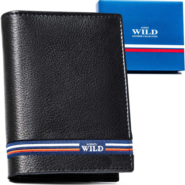 Always Wild čierna kožená pánska peňaženka A206 N4-GV 54419969