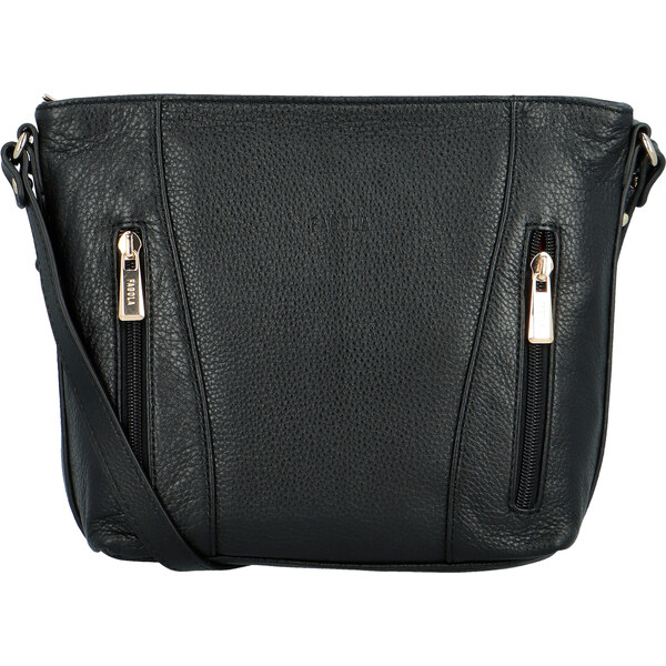 Dámska kožená kabelka cez rameno čierna - Fagola Preira čierna 60936556