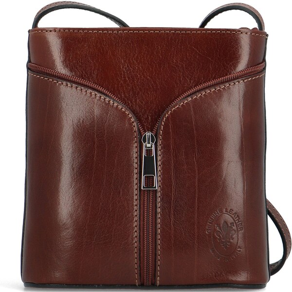 Delami Vera Pelle Dámska kožená crossbody kabelka tmavohnedá - Delami 60957270