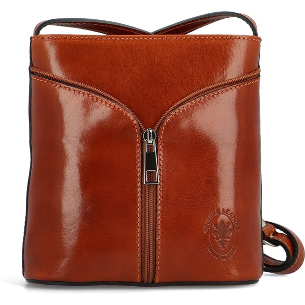 Delami Vera Pelle Dámska kožená crossbody kabelka koňaková - Delami 60957269