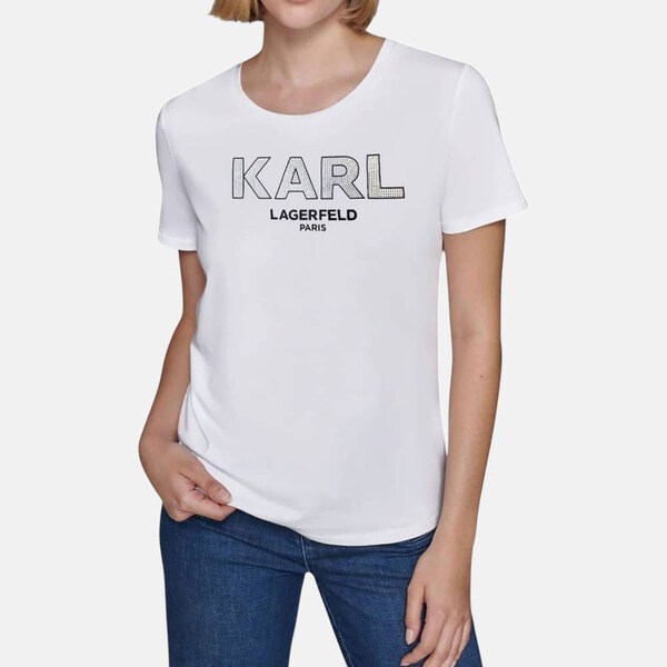 Dámské bílé triko Karl Lagerfeld 56127 60941631