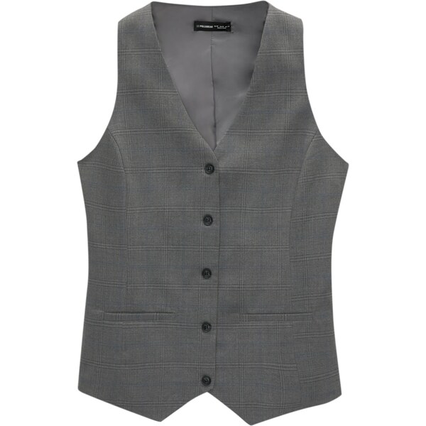 Pull&Bear Vesta k obleku sivá / tmavosivá 63570773
