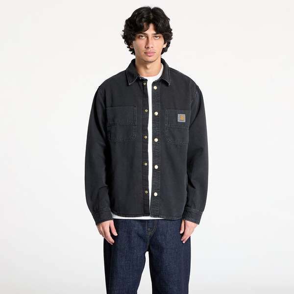 Košeľa Carhartt WIP Conro Shirt Jacket UNISEX Black Stone Dyed XS 60645830