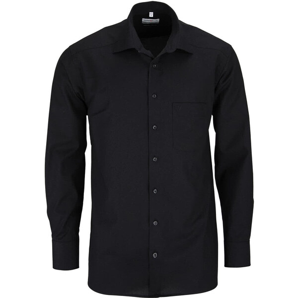 Marvelis Comfort Fit pánska košeľa dlhý rukáv 100% popelín čierna 60978349