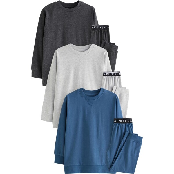 Next Pyžamo modrá / antracitová / sivá melírovaná / čierna / biela 60982334