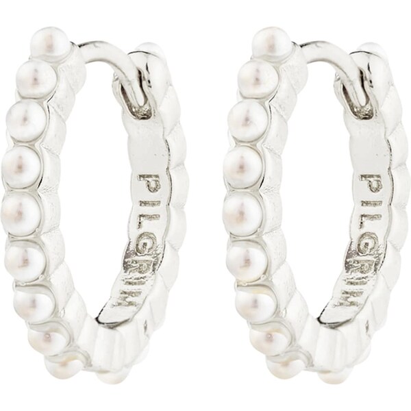 Pilgrim Náušnice Kalia strieborná / perlovo biela 60982386