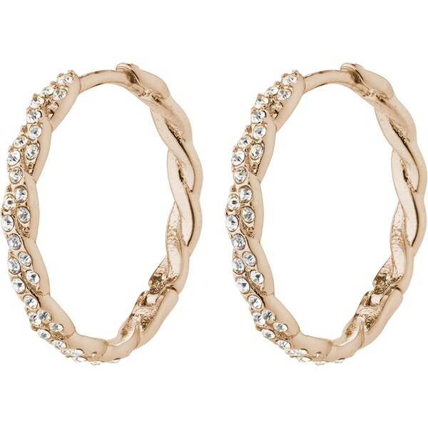 Pilgrim Náušnice Ezo ružové zlato / priehľadná 60982390