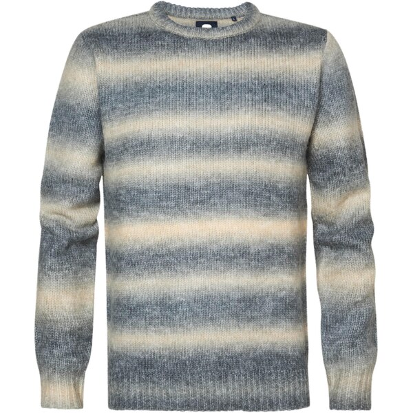 Petrol Industries Sveter Brooks dymovo modrá / biela ako vlna 61469201