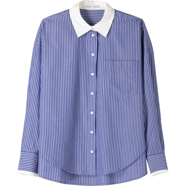 Bershka Blúzka modrá / dymovo modrá 63151822