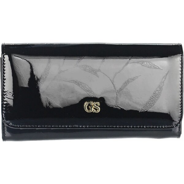 GROSSO Kožená dámska lakovaná peňaženka RFID čierna v darčekovej 60985274