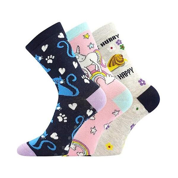 FILIP 07 ABS protišmykové detské ponožky Boma - BE HAPPY mix holka 25 61002435