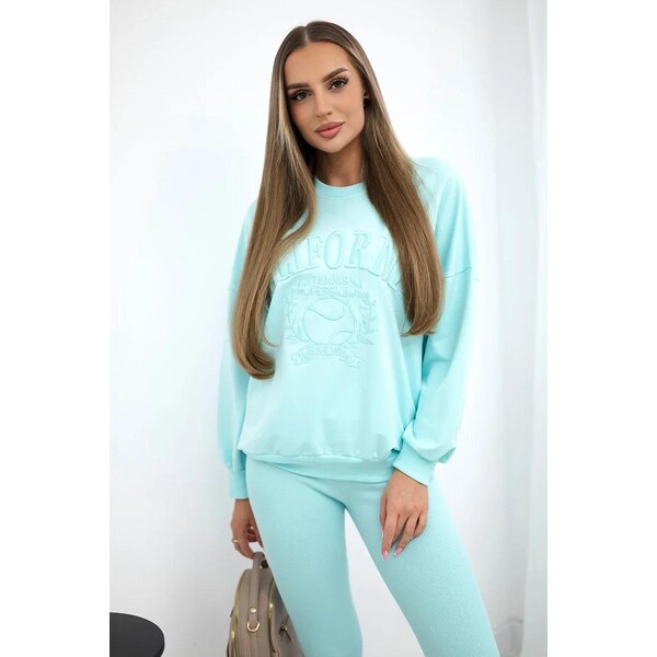 MladaModa Bavlnená súprava California mentolová 46491098