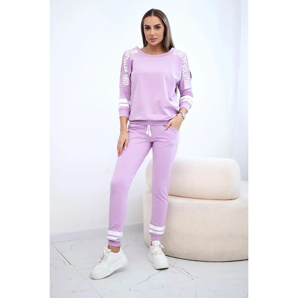 MladaModa Tepláková súprava Girl Revolution farba lila 22275045