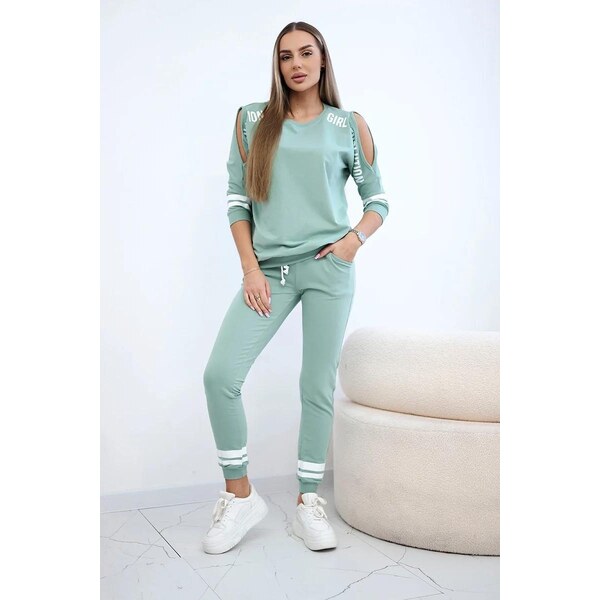MladaModa Tepláková súprava Girl Revolution tmavá mentolová 18545387