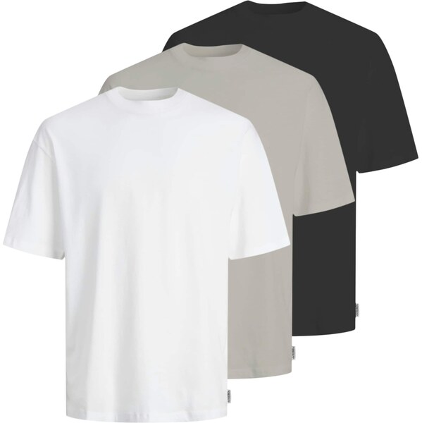 JJ Rebel Tričko JREB tmavobéžová / čierna / biela 60998259