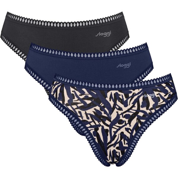 SLOGGI Nohavičky Go Crush béžová / tmavomodrá / svetlosivá / čierna 57017259