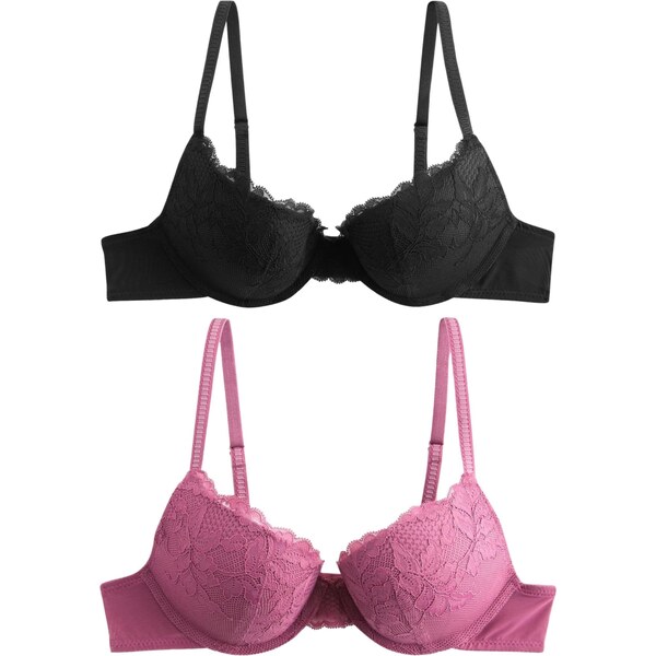 Next Podprsenka tmavoružová / čierna 60998153