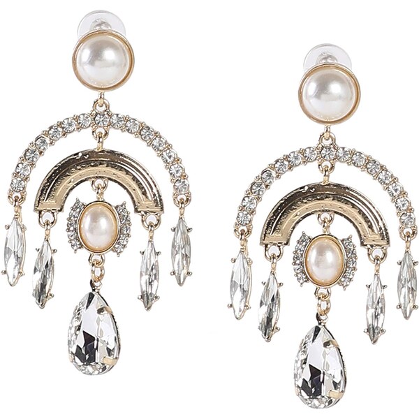 SOHI Náušnice Scholastica strieborná / perlovo biela 63149878