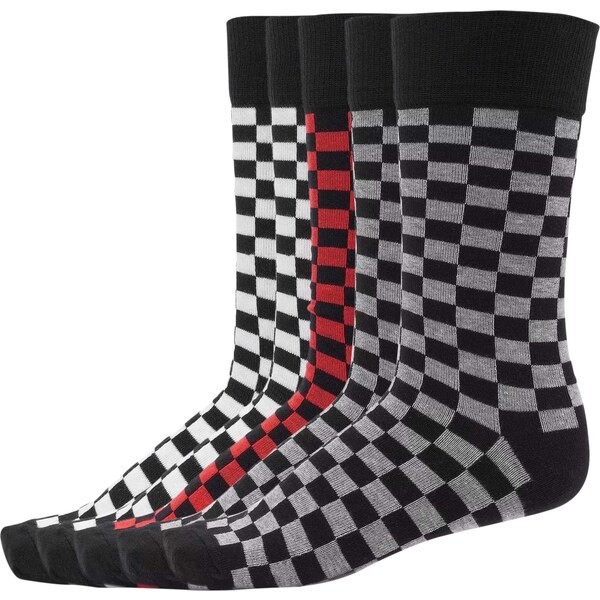Urban Classics Check Socks 5-Pack blk/h.gray/wht 65564249