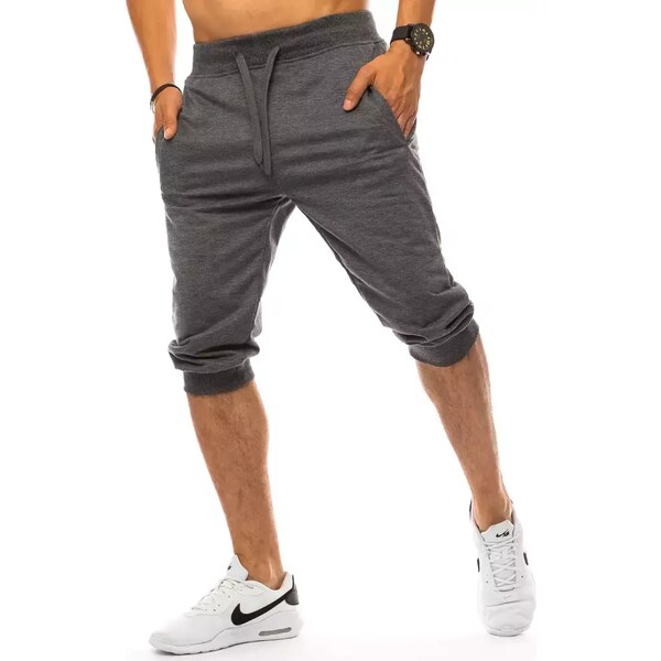 Pánske teplákové šortky tmavosivé Dstreet 64674198