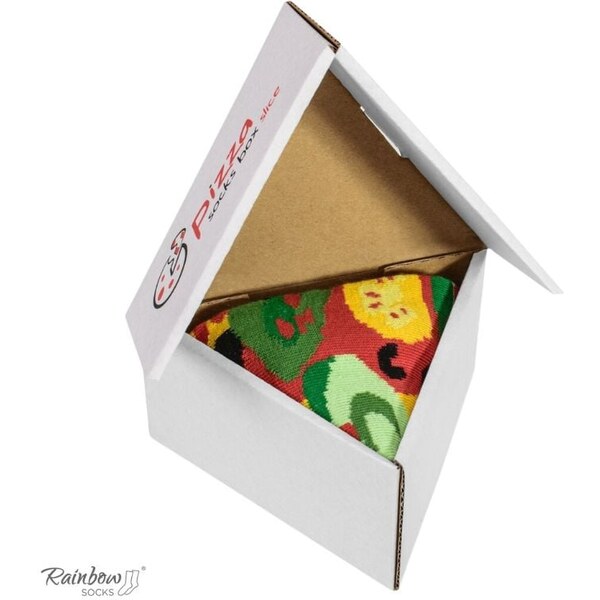 ZOOKSY/RAINBOW SOCKS Dúhové ponožky 1 ponožky 1 pizza vegetariánsky 60657555