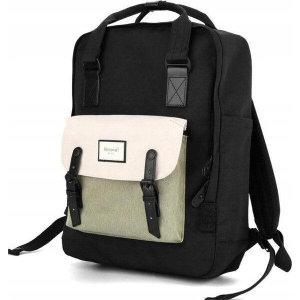 BASIC Himawari Priestranný zeleno-čierny batoh s vreckom na notebook 65151275