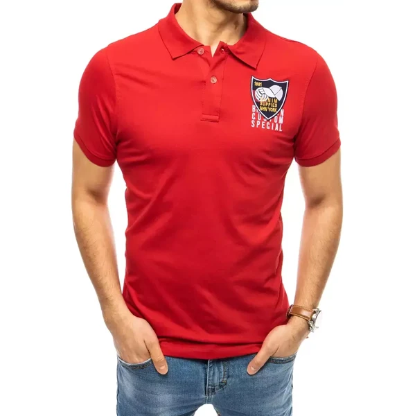 Polo tričko s výšivkou červené Dstreet 50684525