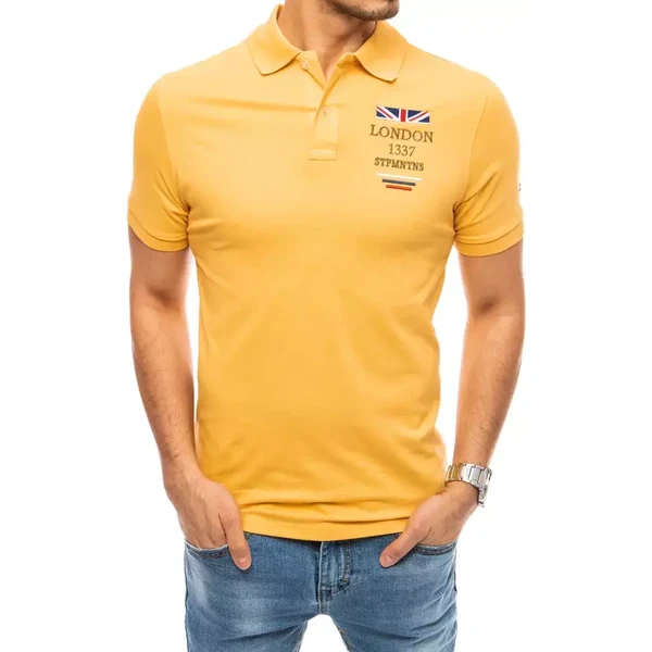 Polo tričko s výšivkou žlté Dstreet 64674190